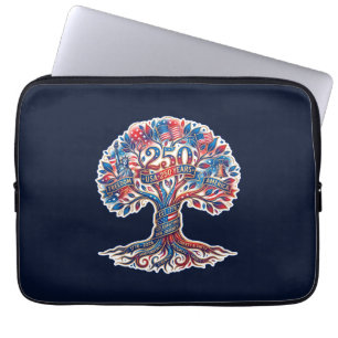 Patriotischer Baum zum 250. Jubiläum Amerikas Laptopschutzhülle