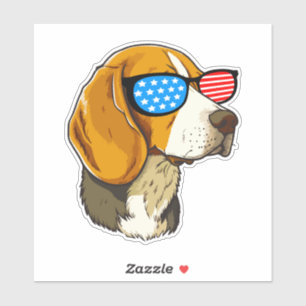 Patriotischer Beagle Aufkleber