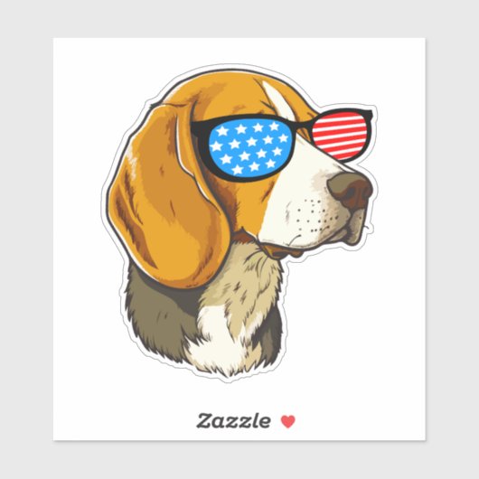 Patriotischer Beagle Aufkleber (Blatt)