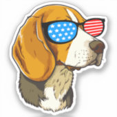 Patriotischer Beagle Aufkleber (Vorderseite)