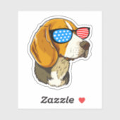 Patriotischer Beagle Aufkleber (Blatt)