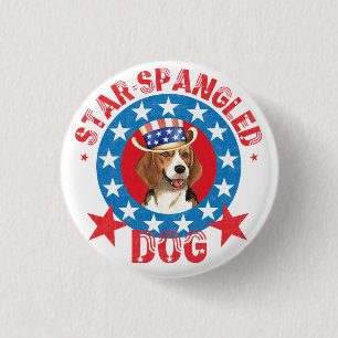 Patriotischer Beagle Button