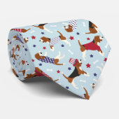 Patriotischer Beagle Dog Pattern Krawatte (Gerollt)
