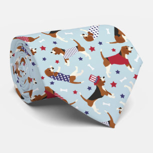 Patriotischer Beagle Dog Pattern Krawatte