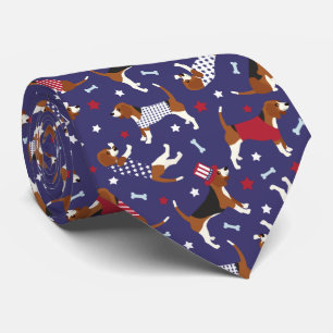 Patriotischer Beagle Dog Pattern Neck Tie Krawatte