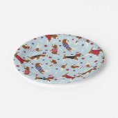 Patriotischer Beagle Dog Pattern Pappteller (Schrägansicht)