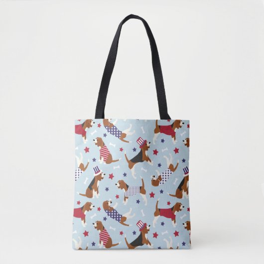 Patriotischer Beagle Dog Pattern Tasche (Vorderseite)