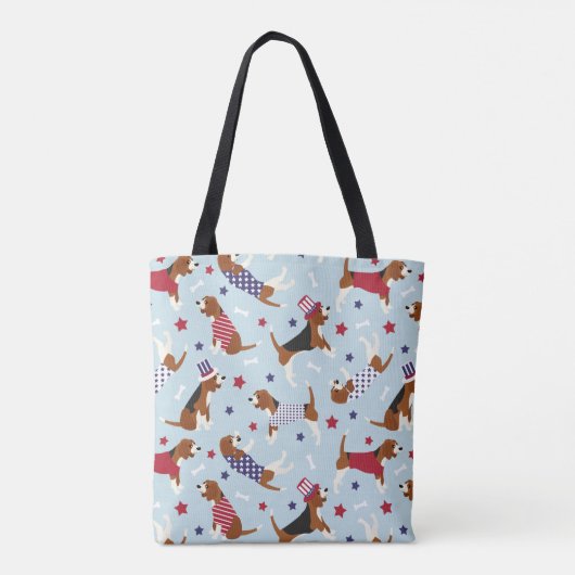 Patriotischer Beagle Dog Pattern Tasche (Rückseite)