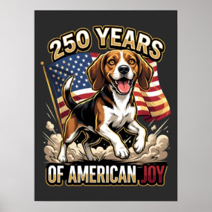 Patriotischer Beagle Hund – 250 Jahre Amerikanisch Poster