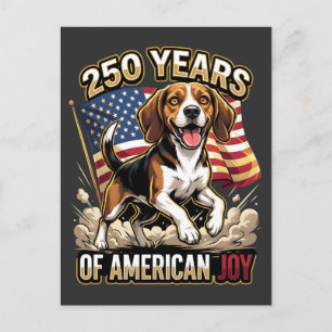 Patriotischer Beagle Hund – 250 Jahre Amerikanisch Postkarte