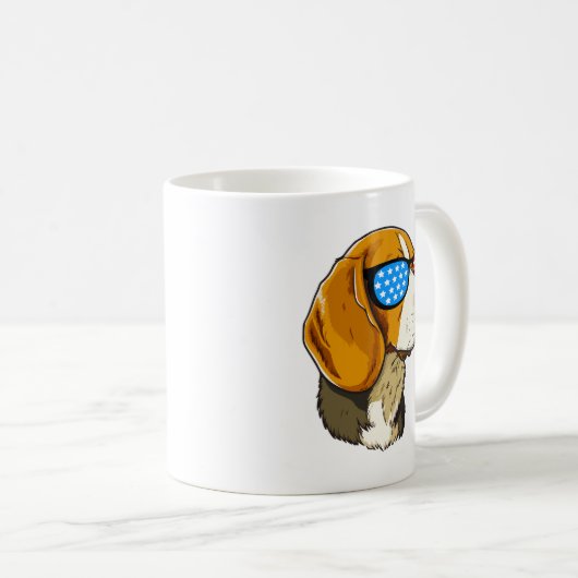 Patriotischer Beagle Kaffeetasse (VorderseiteRechts)