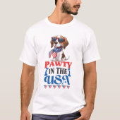 Patriotischer Beagle Pawty in den USA T-Shirt (Vorderseite)