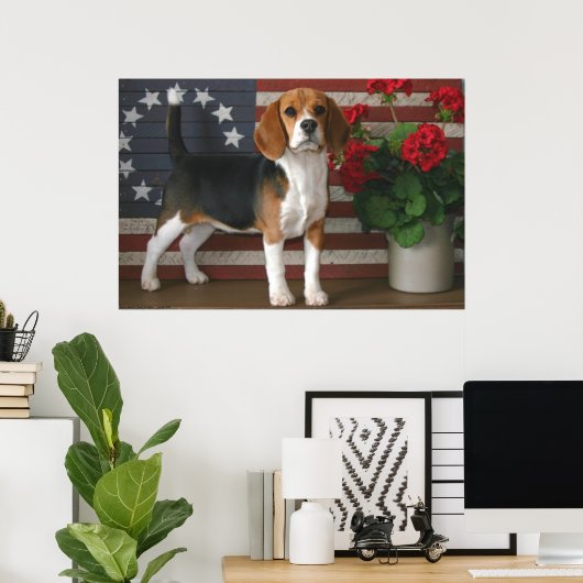 Patriotischer Beagle Poster (Heimbüro)