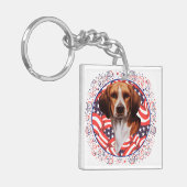 Patriotischer Beagle Schlüsselanhänger (Vorderseite links)