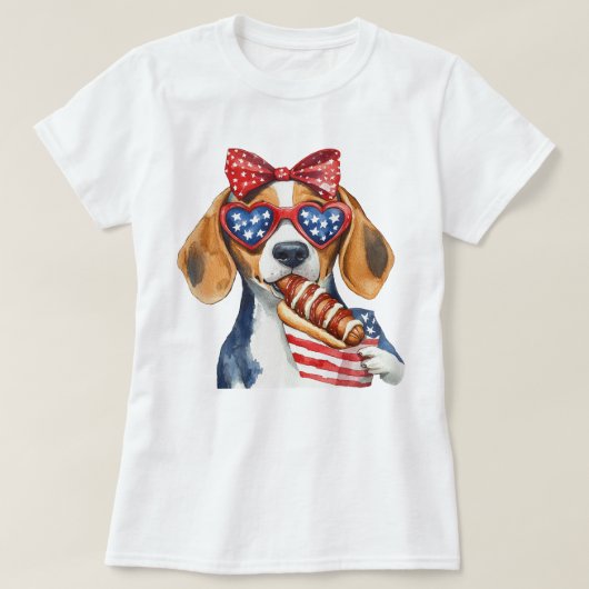 Patriotischer Beagle T-Shirt (Design vorne)