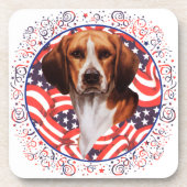 Patriotischer Beagle Untersetzer (Vorderseite)