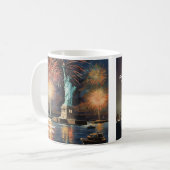 Patriotischer Becher mit Lady Liberty Kaffeetasse (Vorderseite Links)