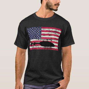 Patriotischer Bell 407 Hubschrauber Amerikanische  T-Shirt