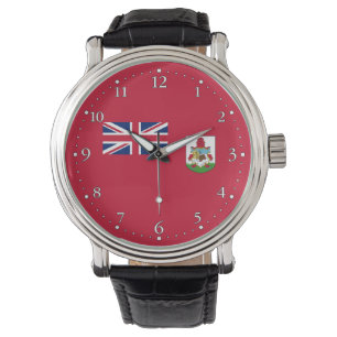 Patriotischer Bermuda-Flaggen-Wachturm Armbanduhr