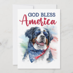 Patriotischer Berner Sennenhund 4. Juli Karte