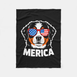 Patriotischer Berner Sennenhund 4. Juli USA Fleecedecke