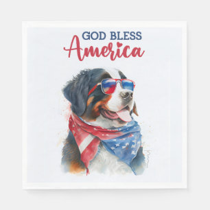 Patriotischer Berner Sennenhund Serviette