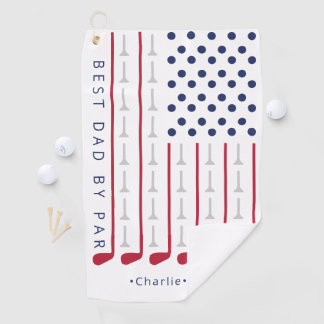 Patriotischer Best Dad By Par Golf Amerikanischer  Golfhandtuch
