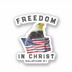 Patriotischer Bibelvers Freiheit in Christus Vinyl Aufkleber