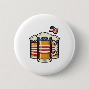 Patriotischer Bierkrug Vintage-Vektordesign_1 Button