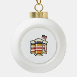 Patriotischer Bierkrug Vintage-Vektordesign_1 Keramik Kugel-Ornament