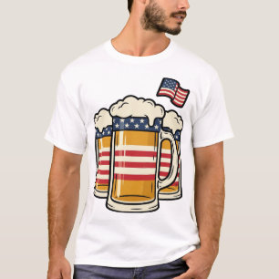Patriotischer Bierkrug Vintage-Vektordesign_1 T-Shirt