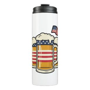 Patriotischer Bierkrug Vintage-Vektordesign_1 Thermosbecher