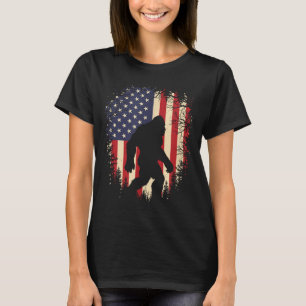 Patriotischer Bigfoot-Amerikanischer-Flagge-Sasqua T-Shirt