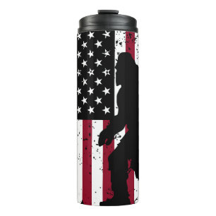 Patriotischer Bigfoot Amerikanischer Flagge Sasqua Thermosbecher