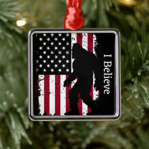 Patriotischer Bigfoot  Ornament Aus Metall