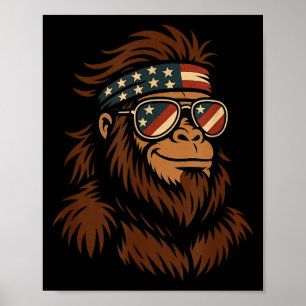 Patriotischer Bigfoot-USA-Bandana-Sonnenbrille 4.  Poster