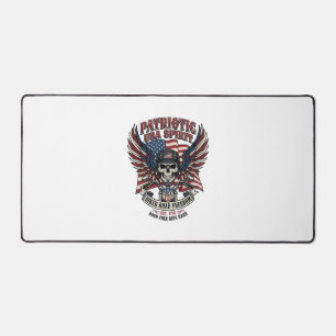 Patriotischer Biker-Totenkopf-Biker-Straßenfreihei Schreibtischunterlage