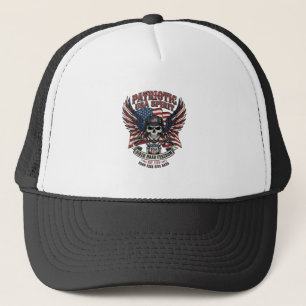 Patriotischer Biker-Totenkopf-Biker-Straßenfreihei Truckerkappe