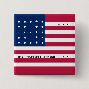 Patriotischer Bikini-Atoll-Flaggen-Button Button