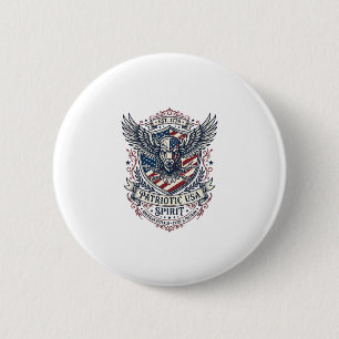 Patriotischer Bison Adler Wappen Tier Hybrid Patri Button