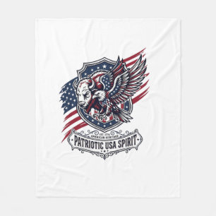 Patriotischer Bison Adler Wappen Tier Hybrid Patri Fleecedecke