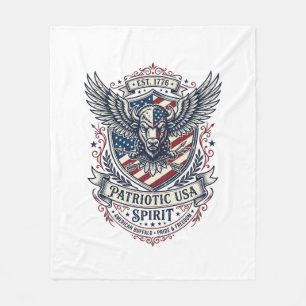 Patriotischer Bison Adler Wappen Tier Hybrid Patri Fleecedecke
