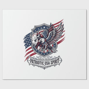 Patriotischer Bison Adler Wappen Tier Hybrid Patri Geschenkpapier
