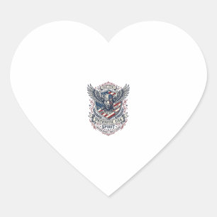 Patriotischer Bison Adler Wappen Tier Hybrid Patri Herz-Aufkleber