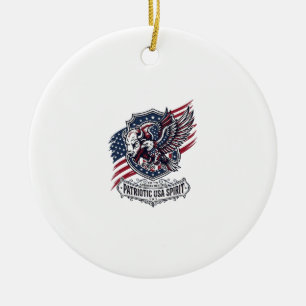 Patriotischer Bison Adler Wappen Tier Hybrid Patri Keramik Ornament