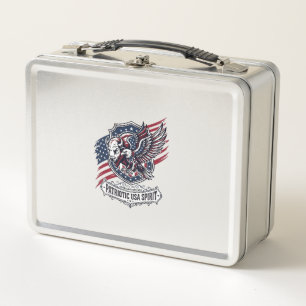 Patriotischer Bison Adler Wappen Tier Hybrid Patri Metall Brotdose