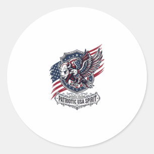 Patriotischer Bison Adler Wappen Tier Hybrid Patri Runder Aufkleber