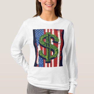 "Patriotischer Biss: Dollarsigne mit US-Flag-T - S T-Shirt