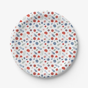 Patriotischer Blumen-Papierteller Sommer America Pappteller