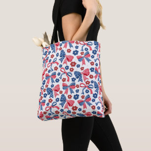 Patriotischer Blumen-Schleifen-Coquette-Tragetasch Tasche